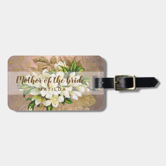 Koppar ro guld blommigt budens mamma bagagebricka (Horisontell Framsida)