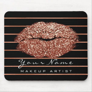Koppar Ro Guld Rand Namn Makeup Läppar Kiss Musmatta