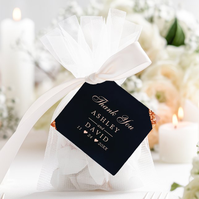 Koppar Rosa Navy Geometrisk Tacksamt Etikett (Skapare uppladdad)