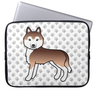 Koppar Siberian Husky Söt Tecknad Hund Laptop Fodral