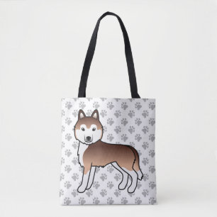 Koppar Siberian Husky Tecknad Hund & Tassar Totevä Tygkasse
