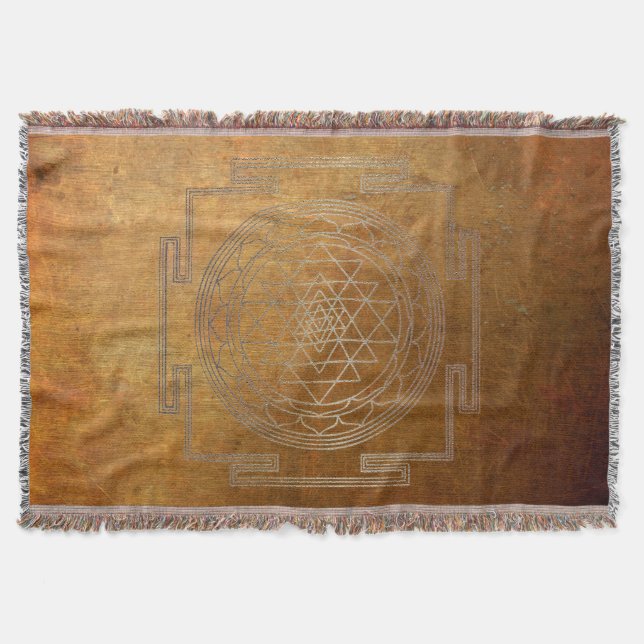 Koppar Sri Yantra - Blanket Filt (Framsidan)