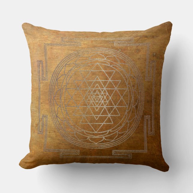 Koppar Sri Yantra - Pillow Kudde (Framsida)