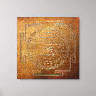 Koppar Sri Yantra - Wrapped Canvas