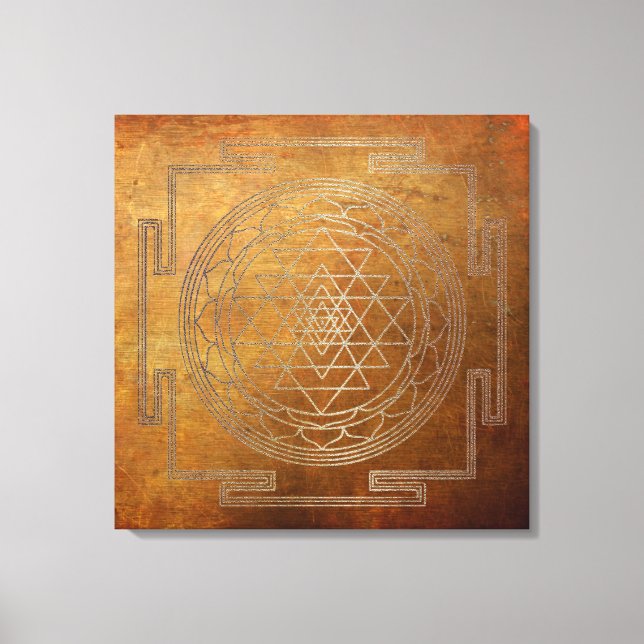 Koppar Sri Yantra - Wrapped Canvas (Framsida)
