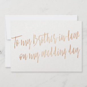 Koppar till min svärbror på min bröllopsdag