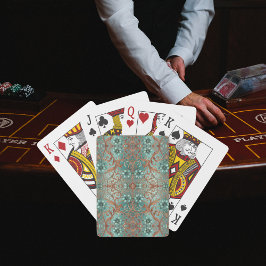 Koppar Turkos Blommig Casinokort