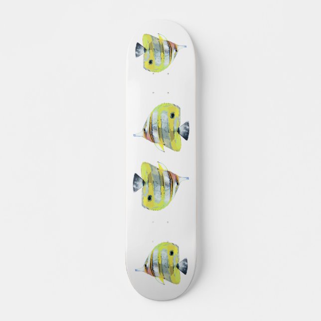 Kopparbandad fjärilsfisk skateboard bräda 20 cm (Framsida)