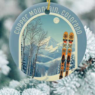 Kopparberg, Colorado ski souvenir Julgransprydnad Keramik