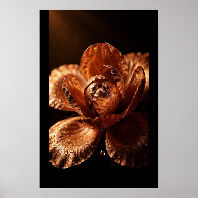 Kopparblomning — Kopparkula, Gyllene kronblad Poster (Framsidan)