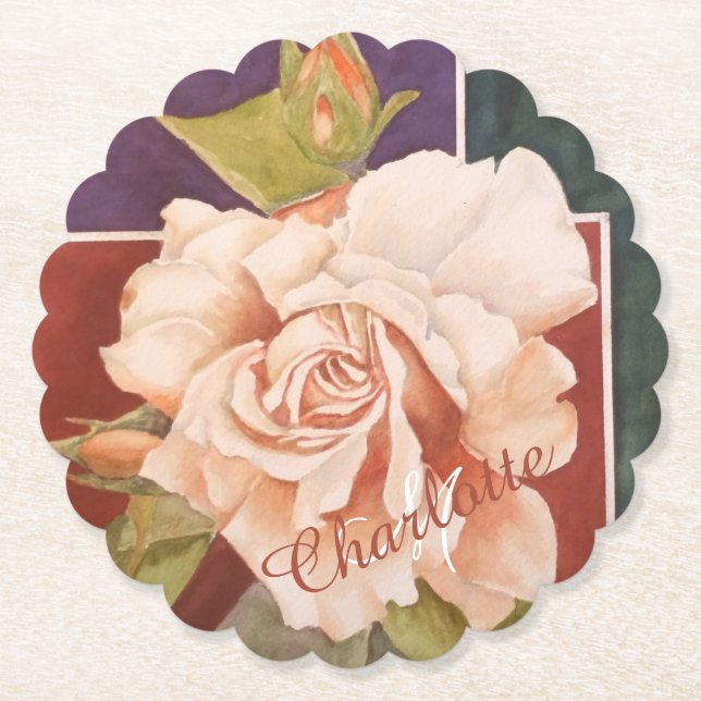 Kopparbrons Blommigt Underlägg Papper (Framsida)