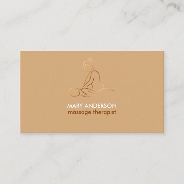 Kopparbrun Massage Terapi Masseuse Spa Visitkort (Framsida)