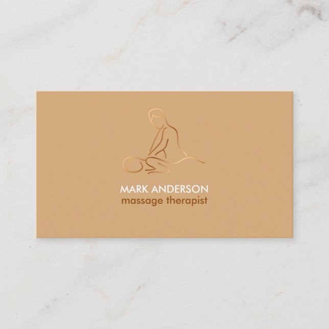 Kopparbrun Massage Terapi Masseuse Spa Visitkort (Framsida)