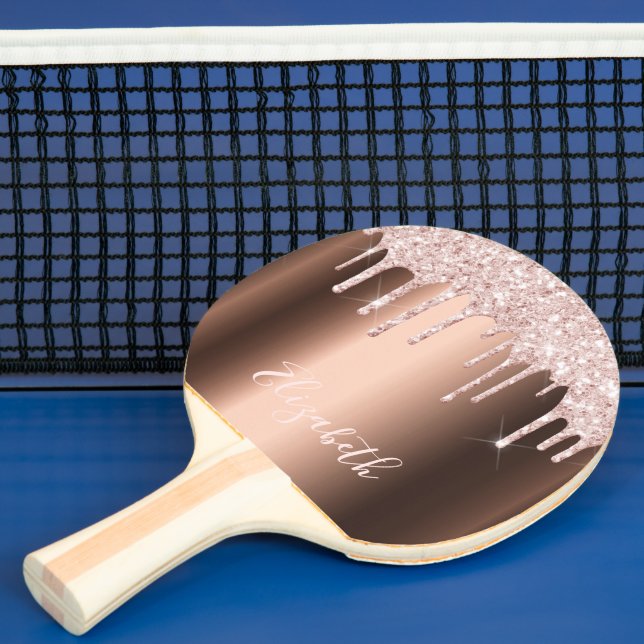 Koppardropp ro guld glitter pingisracket (Insitu)