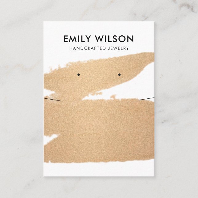 KOPPARFOLIE BRUSH STROKE NECKLACE EARRING VISNING VISITKORT (Framsida)