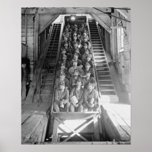 Koppargruvarbetare, 1906. Gammalt foto Poster