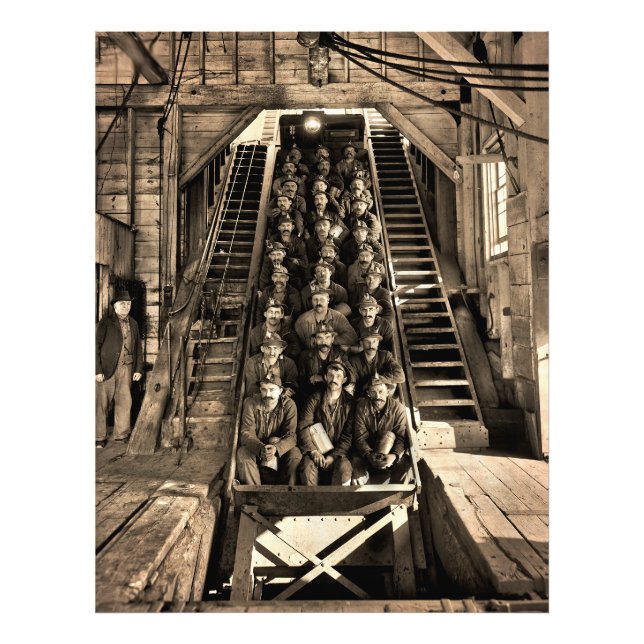 Koppargruvor Redo till Descend Shaft No. 2 - 1905 Fototryck (Framsidan)