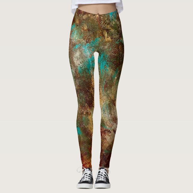 Kopparhaltiga Abstrakter Leggings (Framsida)