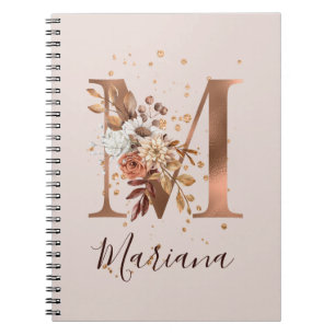 Kopparhösten Blommigt Brev M Fallblommor Anteckningsbok