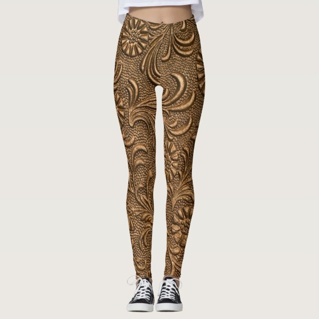 Kopparkonst: Blommigt med reliefbilder. Leggings (Framsida)