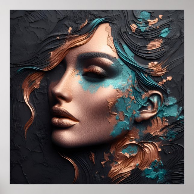 Kopparkvinna - skapande av aviär influensa poster (Framsidan)