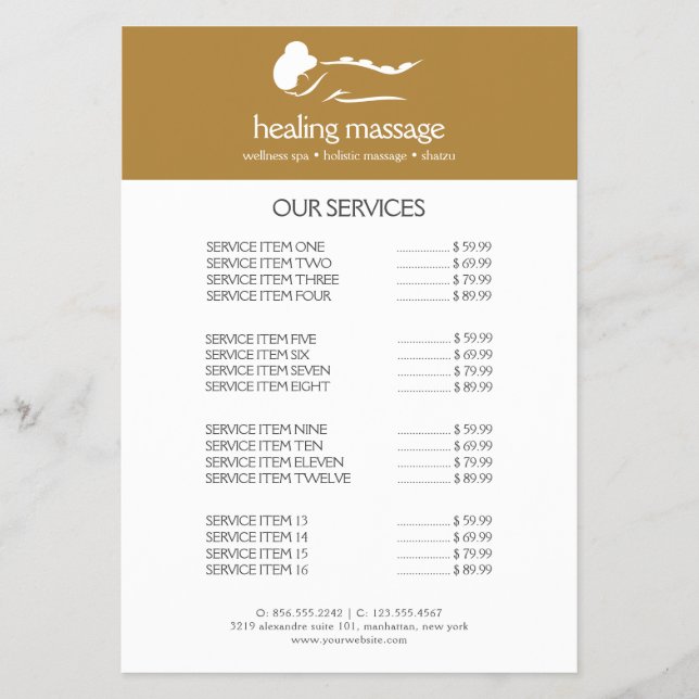 KOPPARKVINNA STENMASSAGE  Wellness Day Spa Flygblad (Framsidan)