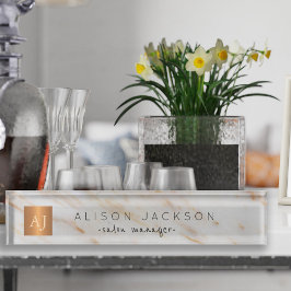 kopparmetallmonogram av kopparstål av grått marble