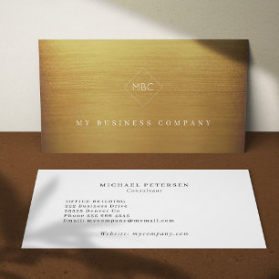 Kopparmodern elegant, enkel monogrammerad visitkort