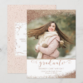 Kopparskript för Eleganten Student i Glitter i  Gu Inbjudningar