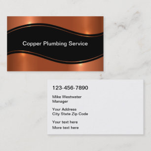 Kopparutsikt för Classy Plumber Service Visitkort