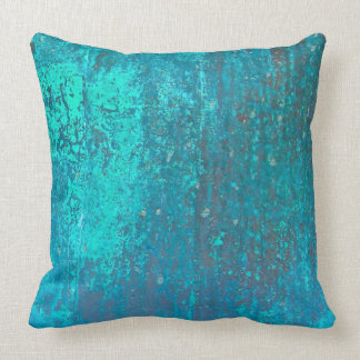 Kopparverdigris teal abstrakt modern konstdesign kudde