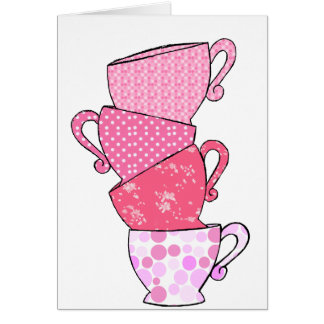 Koppbunt för rosa Tea Hälsningskort