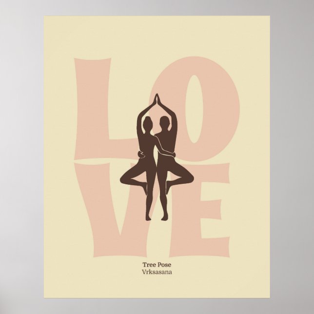 Koppel Yoga Pose Tryck | Matisse Stil Väggkonst (Framsidan)