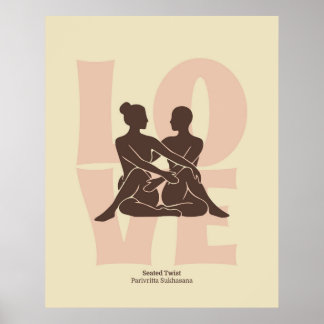 Koppel Yoga Pose Tryck | Matisse Stil Väggkonst |