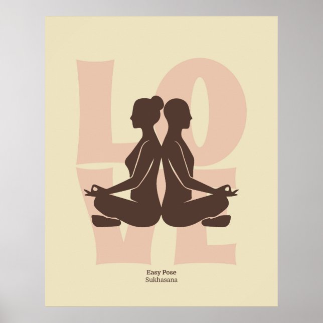 Koppel Yoga Pose Tryck | Matisse Stil Väggkonst (Framsidan)