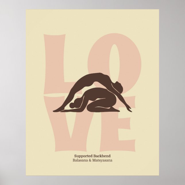 Koppel Yoga Pose Tryck | Matisse Stil Väggkonst (Framsidan)