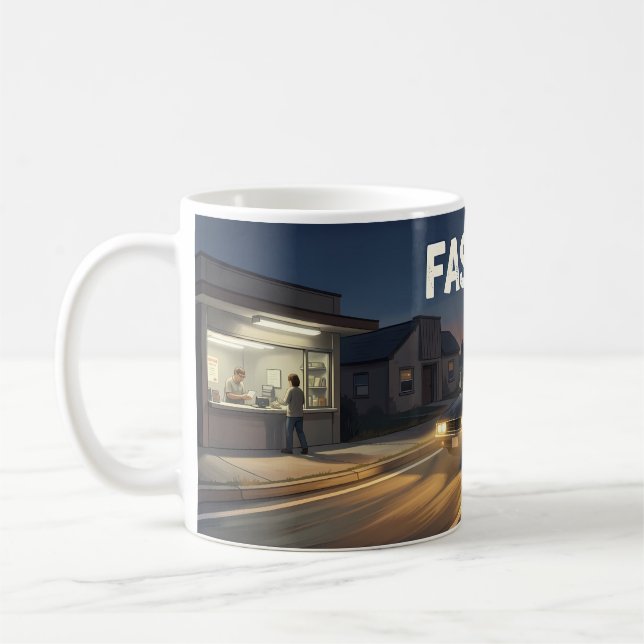 Koppen 'Flykt på motorvägen i skymningen' Kaffemugg (Vänster)