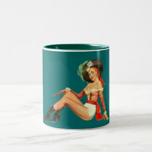 Koppen för kaffe för vintagesjöjungfrupirat Två-Tonad mugg