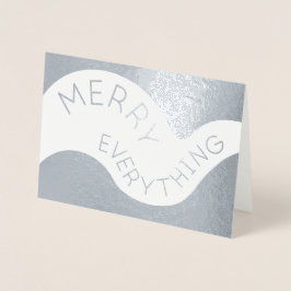Koppla allt böjt typografi Helgdag Silver Folierat Kort