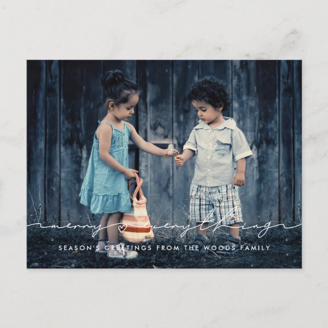 Koppla allt handskrivet skript-helgdag vykort (Framsida)