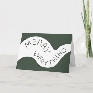 Koppla allt Mörk grönt böjt typografi Helgkort