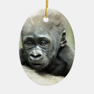 KOPPLA AV FÖR BABYGORILLA JULGRANSPRYDNAD KERAMIK