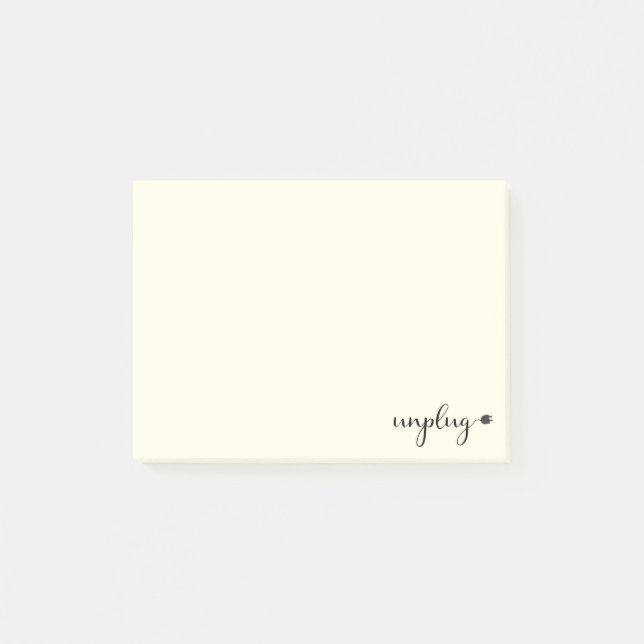 Koppla av med skripttext och elplugg post-it block (Framsida)