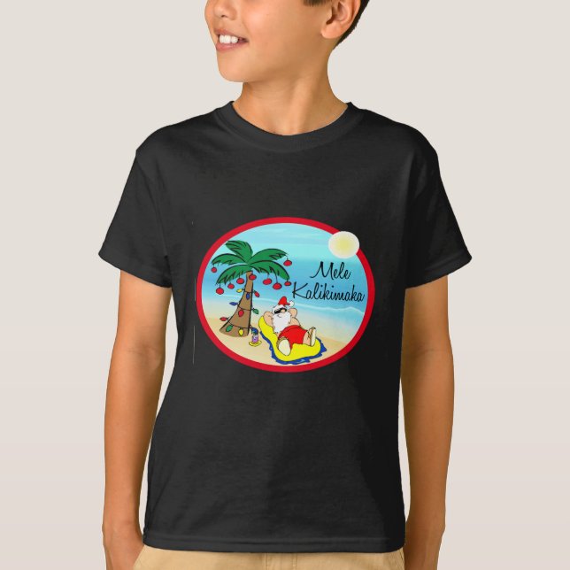 Koppla av under jul för handflatanSanta hawaiin T Shirt (Framsida)