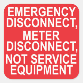 Koppla från akut-mätare Koppla från ej tjänst Fyrkantigt Klistermärke