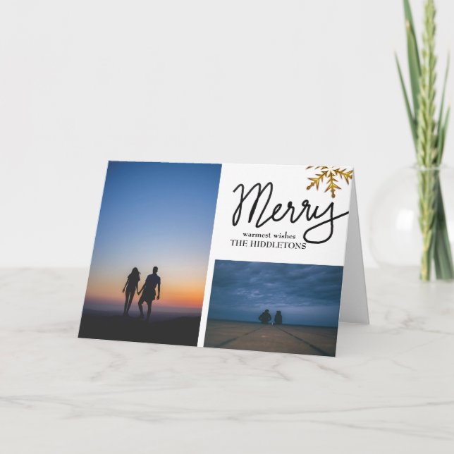 Koppla handskrivet Helgdag Script 2-foto Helgkort (Framsida)