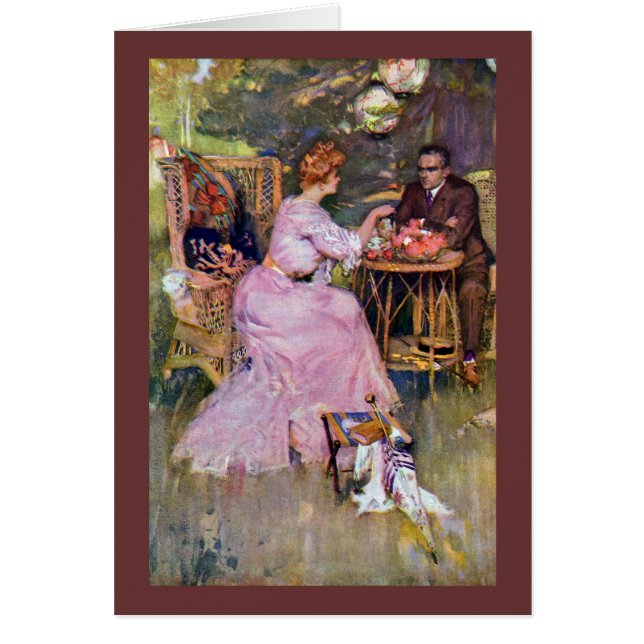 Koppla ihop att äta middag Alfrescoen Hälsningskort (Framsidan)