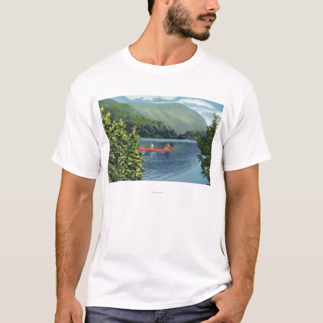 Koppla ihop att kanota på en sjö t-shirt (Framsida)