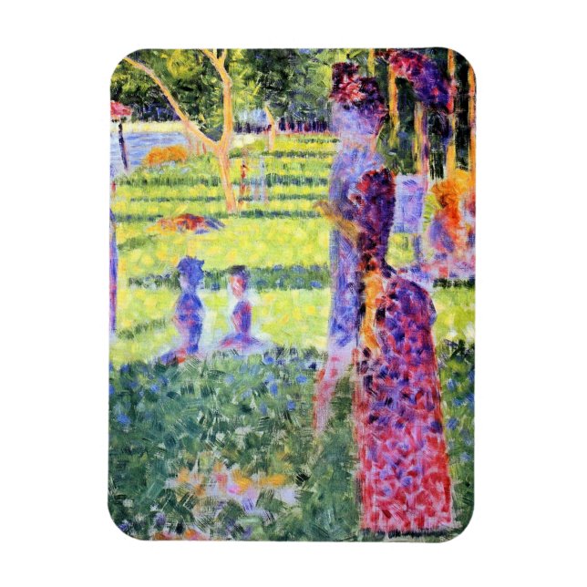 Koppla ihop av Georges Seurat, vintagePointillism Magnet (Vertikal)