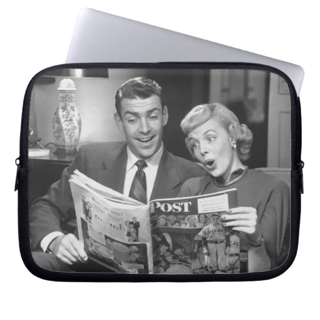 Koppla ihop den läs- tidskriften laptop sleeve (Framsidan)